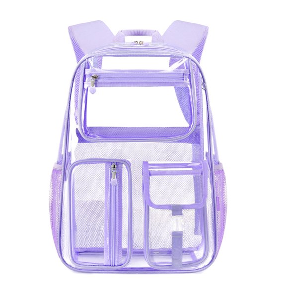 Heavy-Duty Transparent Backpack 16/17.5/19in TPU Large Capacity See-Through Bag 19in with Shoe Compartment for Daily Travel