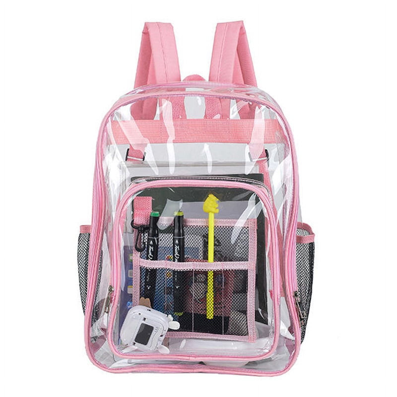 Heavy Duty Transparent Clear Backpack PVC Transparent Backpack Heavy Duty Casual Student Book Bag For School Travel Work 14.2 Inch Walmart