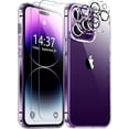 thumbnail image 1 of Heavy Duty Transparent Phone Case Designed for Apple iPhone 14 Pro Clear Case with 2 Screen Protector and 2 Camera Lens, Shockproof Dropproof Slim Clear Case for Apple iPhone 14 Pro, 1 of 7