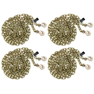 Grade 70 Transport Binder Chain 5/16 X 10FT With Clevis Grab Hooks - 18,800 Lb Breaking Strength
