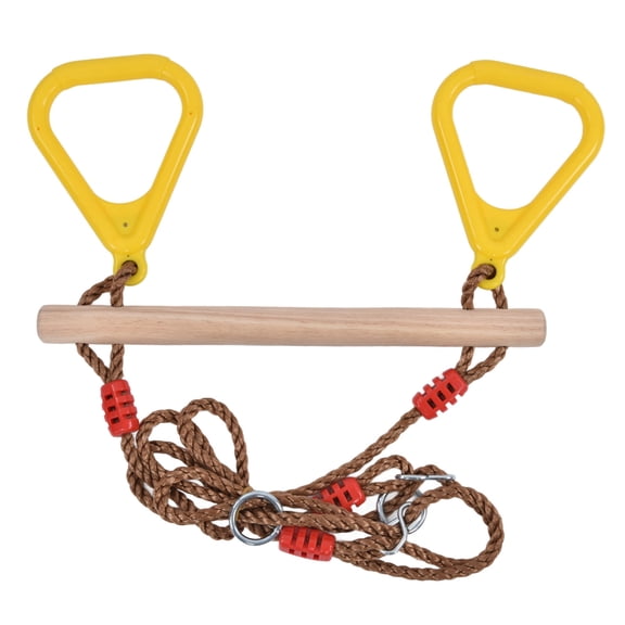 Heavy Duty Trapeze Wooden Stick Boys and Girls Swing Rod Ring High-Strength Trapeze Rod for The Garden Courtyard Gym Trapeze Bars and Gym Rings Large Trapeze Bars