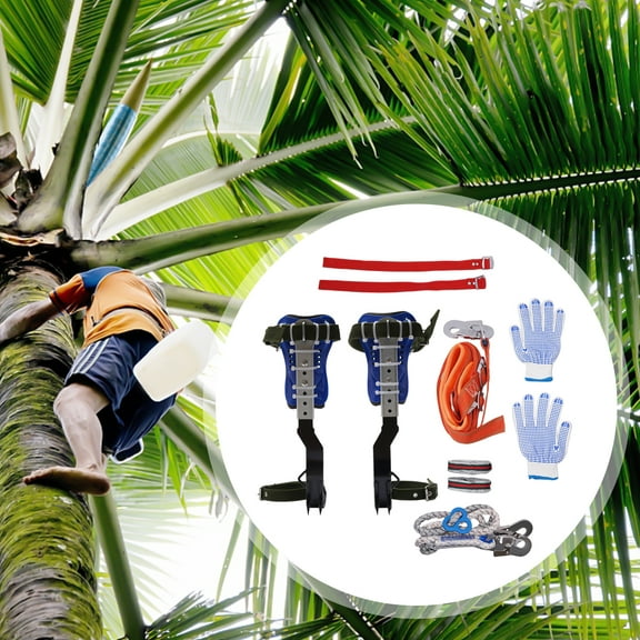 Heavy Duty Tree Climbing Tools with Adjustable Height, Safety Belt & Rope  150kg/330.69lbs Capacity, Includes Gloves and Foot Straps for Outdoor Adventures