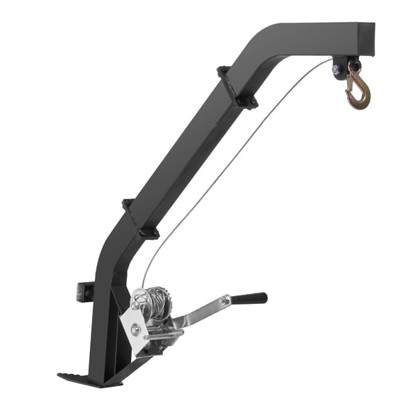 Heavy Duty Tree Mounted Deer Hoist Winch 353 lbs Capacity Ratchet Strap for Skinning Cleaning and Field Dressing Black