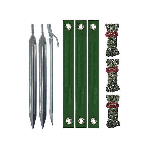 Heavy Duty Tree Stake Kit, Green Support Straps for Young Trees, Windproof Tree Straightening System, Rhombus Shaped Anchoring Set for Garden Yard Stability