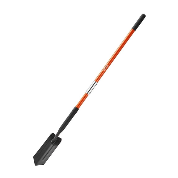 Heavy Duty Trench Shovel with 4 Inch Blade and Fiberglass Handle for Gardening Digging Planting 56 Inches Long