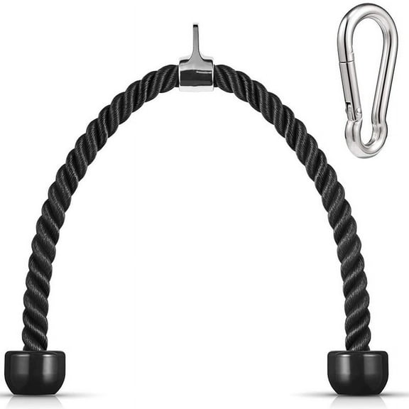 Heavy Duty Tricep Pull Down Rope 36 Inches with Snap Hook, Fitness Attachment Cable Machine Pulldown for Home Gym