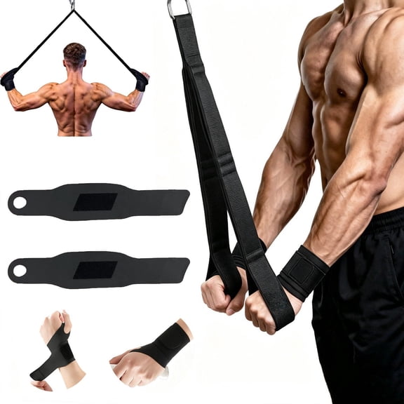 Heavy‑Duty Triceps Rope – w/ Wrist Wrap, for Face Pulls, Pulls & Total Body Workouts