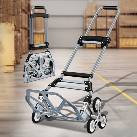 Heavy Duty Trolley with Telescoping Handle Strong Load-bearing Foldable Design Stair Climbing Cart Heavy-Duty Trolley Cart