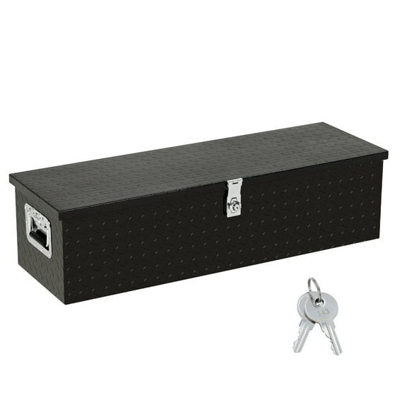 Heavy-Duty Truck Bed Tool Box — Large Lockable Storage Box — Side Handle — Weatherproof Black Storage Box for Pickup Trucks, Trailers, and RVs — Available in Multiple Sizes