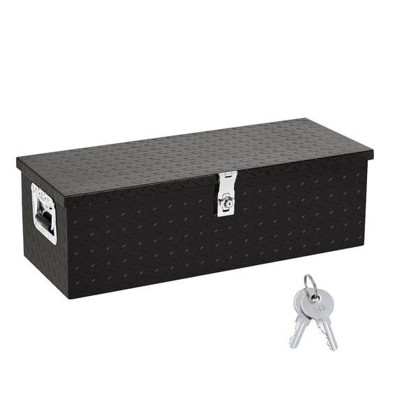 Heavy-Duty Truck Bed Tool Box — Large Lockable Storage Box — Side Handle — Weatherproof Black Storage Box for Pickup Trucks, Trailers, and RVs — Available in Multiple Sizes