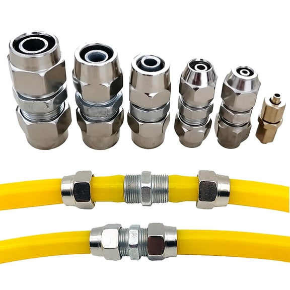 Heavy-Duty Truck/Rv Air Line Fitting Kit, Upgrade Straight Air Fittings, Push in Pneumatic Connectors, Metal Right-Angle Air Hose Fittings