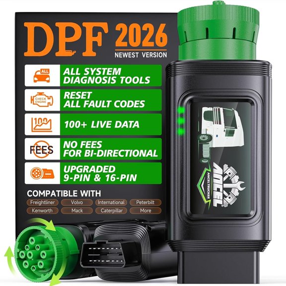 Heavy Duty Truck Scanner with DPF Regen for Cummins & CAT Engines, Bluetooth Diesel Diagnostic Tool with All-System Scan, HDOBD & OBD2 Code Reader for Semi Trucks, Lifetime Free Updates