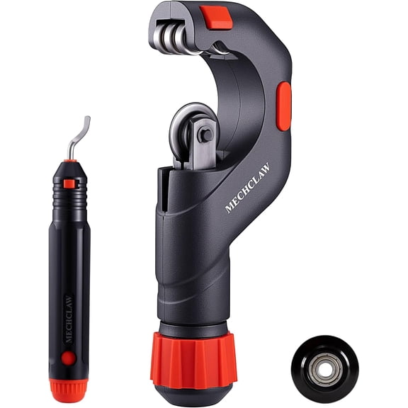 Heavy Duty Tube Cutter, Cuts 3/16 to 2 Inch Outer Diameter Tubes, Hand-Operated Copper Pipe Cutter for Copper, Iron, Aluminum, Stainless Steel Tubes, with Deburring Tool & Replaceable Blade