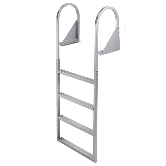 Heavy-Duty Turn Over-Up Aluminum Tailgate Ladder – 3/4/5 Steps – 350 lbs Capacity – Non-Slip Wide Treads – Saltwater Resistant – Quick-Release – Straight Ladder, Level 4