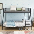 thumbnail image 1 of Heavy Duty Twin-Over-Full Metal Bunk Bed, Easy Assembly with Enhanced Upper-Level Guardrail, Under Bed Storage with Pillar, Integrated Structure Noise Free, 1 of 8
