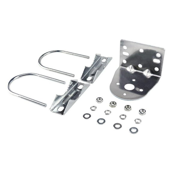 Heavy-Duty U-Bolt Clamp Kit for Antenna Mast Mounting, Dual U-Bolt Pole Mount Bracket for Ham CB VHF UHF 4G 5G LTE Antennas, Zinc-Plated Steel and Aluminum Outdoor Antenna Mount Hardware