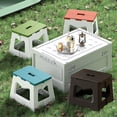 thumbnail image 1 of Heavy Duty Upgraded Collapsible Stool, Adjustable Portable Stool Retractable Telescoping Seat, Foldable Camping Stool for Adults or Footrest (Square), 1 of 6