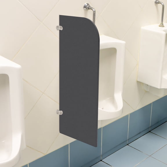 Heavy-Duty Urinal Partition  Waterproof Phenolic Laminate, Modern Design, Privacy Shield for Public Restrooms, Easy Install, Durable Stainless Steel Mounting Brackets