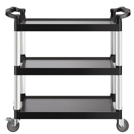 500 lbs Capacity Heavy Duty Utility Cart 3-Tier Service Cart with Wheels for Restaurant & Warehouse
