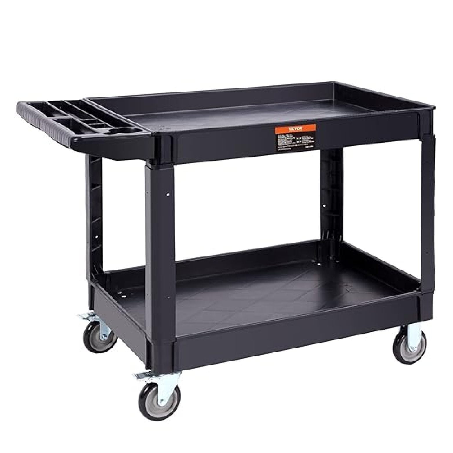 Heavy Duty Utility Cart, 550 LBS Rolling Service Cart 2-Shelf with ...