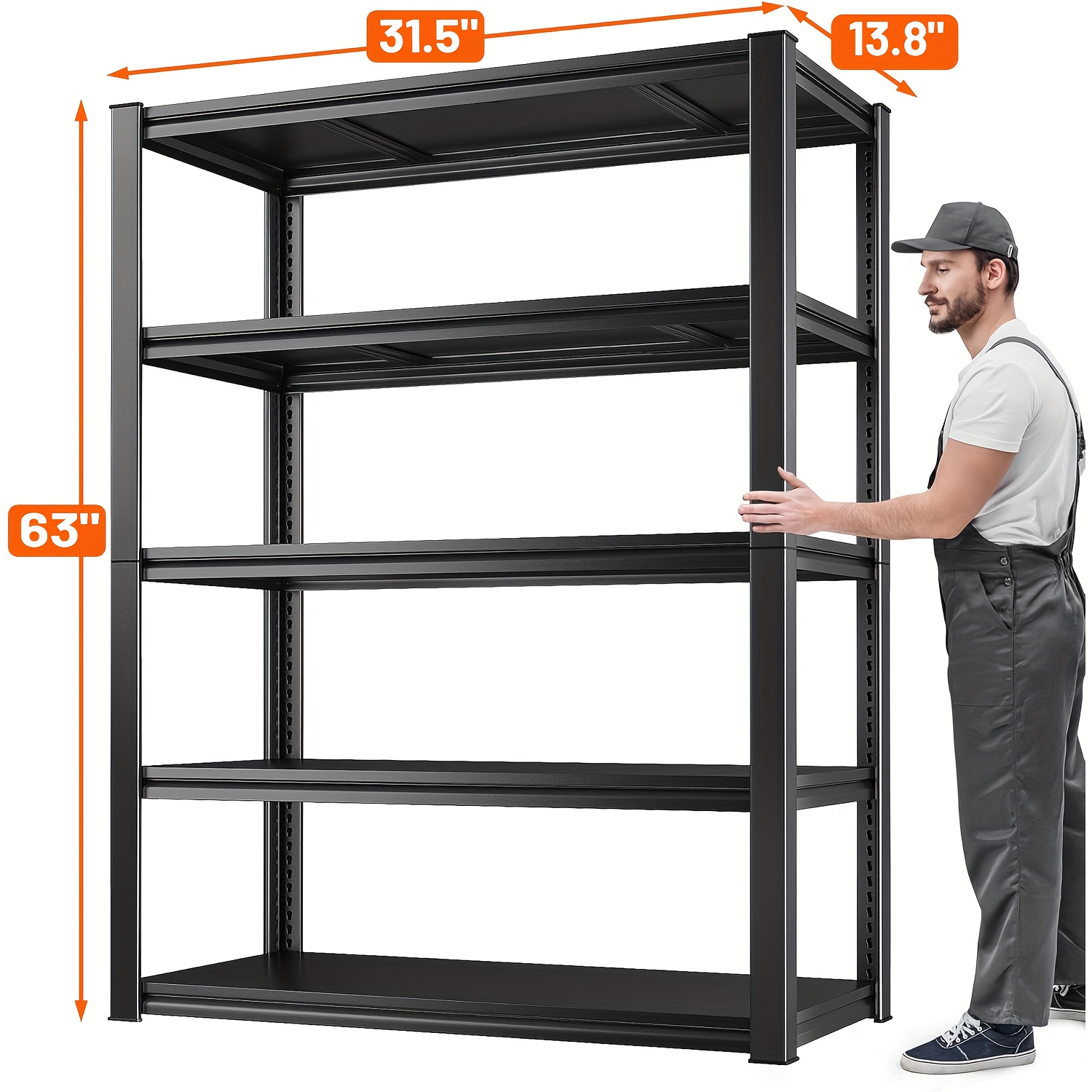 Heavy-Duty Utility Storage Shelves 5-Tier - 2050LBS Capacity Adjustable