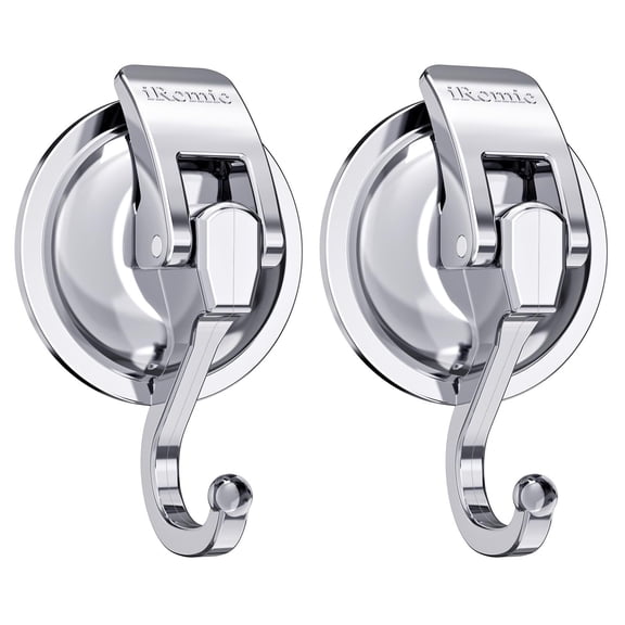 Heavy Duty Vacuum Suction Cup Hooks (2 Pack) for Kitchen, Bathroom and Toilet Organization