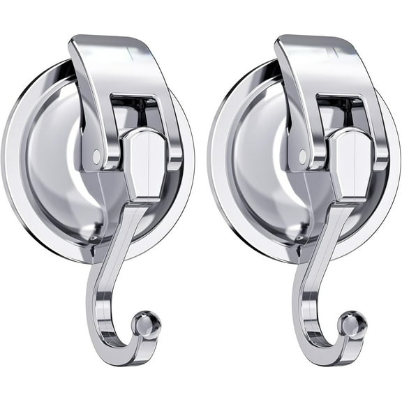 Heavy Duty Vacuum Suction Cup Hooks (2Pack) Specialized for Kitchen&Bathroom&Restroom Organization,