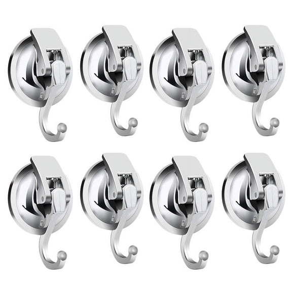 Heavy Duty Vacuum Suction Cup Hooks (8 Pack) for Kitchen Bathroom Restroom Organization