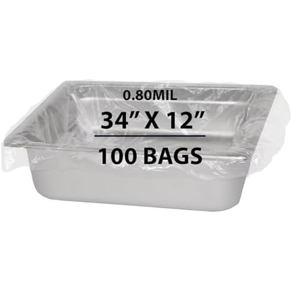 Heavy Duty Value Plus Poly Pan Liner, 0.80Mil 34" X 12" & 100 Bags | PTL Material, Use for Food Protection and Containment | Quality Control Liner$$Tools & Hardware Other
