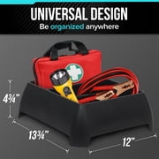 Moblorg Heavy Duty Trunk Organizer for Cars, Trucks, SUVs, Two Storage Compartments, Black