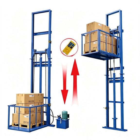 Heavy-Duty Vertical Lift Table, 2200 lbs Capacity, 6.5 ft Lift, Wireless Remote Hydraulic System, 39.4 x 39.4 Inch Footprint