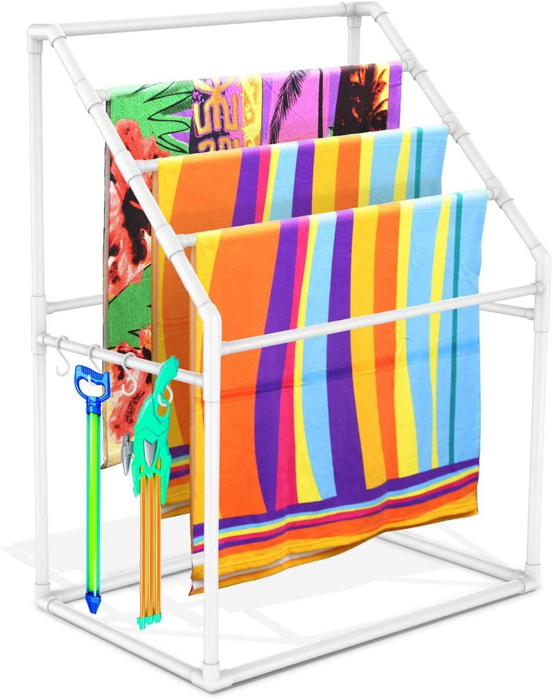 Heavy Duty Vertical Poolside Pipe Towel Rack for Pool, Lake, RV, PVC ...