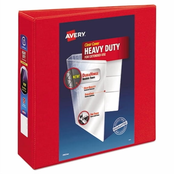 Heavy-Duty View Binder With Durahinge And Locking One Touch Ezd Rings, 3 Rings, 3" Capacity, 11 X 8.5, Red | Bundle of 2 Each