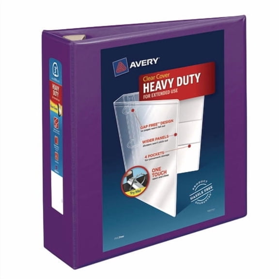 Heavy-Duty View Binder With Durahinge And Locking One Touch Ezd Rings, 3 Rings, 3" Capacity, 11 X 8. | Bundle of 5