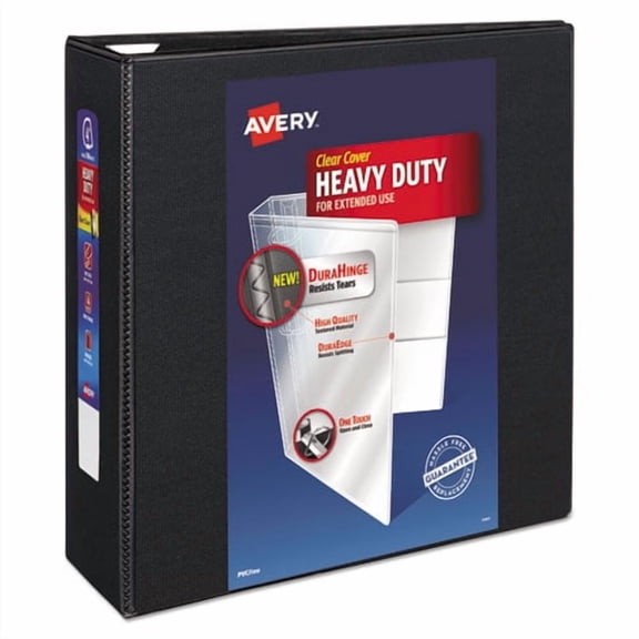 Heavy-Duty View Binder With Durahinge And Locking One Touch Ezd Rings, 3 Rings, 4" Capacity, 11 X 8.5, Black | Bundle of 10 Each