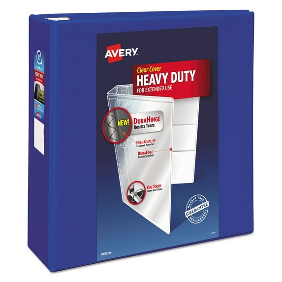 Heavy-Duty View Binder With Durahinge And Locking One Touch Ezd Rings, 3 Rings, 4" Capacity, 11 X 8.5, Pacific Blue | Bundle of 5 Each