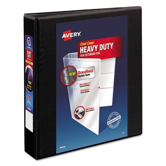 Heavy-Duty View Binder With Durahinge And One Touch Ezd Rings, 3 Rings, 1.5" Capacity, 11 X 8.5, Black | Bundle of 2 Each