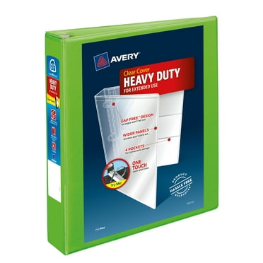 Heavy-Duty View Binder With Durahinge And One Touch Ezd Rings, 3 Rings, 1.5" Capacity, 11 X 8.5, Chartreuse | Bundle of 5 Each