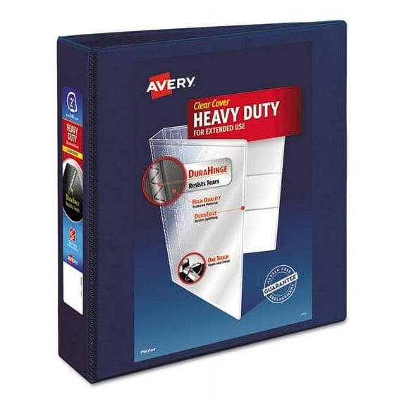 Heavy-Duty View Binder With Durahinge And One Touch Ezd Rings, 3 Rings, 2" Capacity, 11 X 8.5, Navy Blue | Bundle of 2 Each