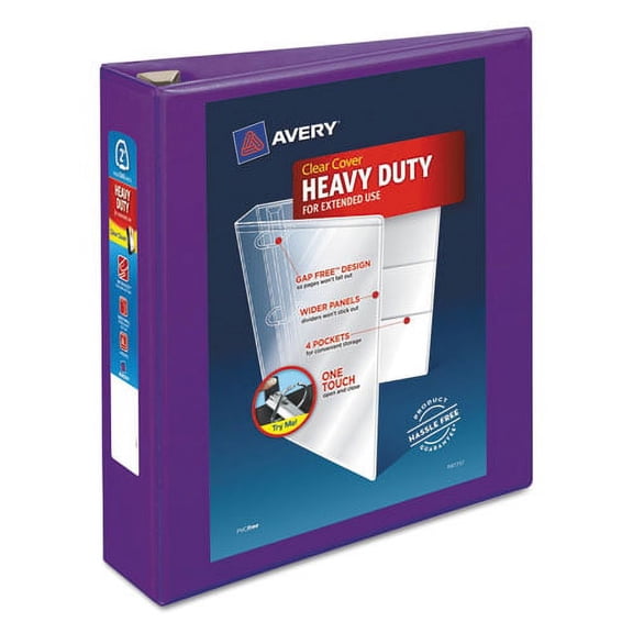 Heavy-Duty View Binder With Durahinge And One Touch Ezd Rings, 3 Rings, 2" Capacity, 11 X 8.5, Purple | Bundle of 10 Each