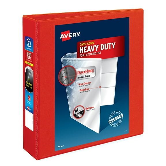 Heavy-Duty View Binder With Durahinge And One Touch Ezd Rings, 3 Rings, 2" Capacity, 11 X 8.5, Red | Bundle of 5 Each