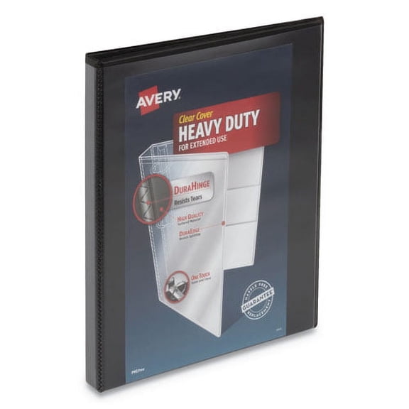 "Heavy-Duty View Binder With Durahinge And One Touch Slant Rings, 3 Rings, 0.5"" Capacity, 11 X 8.5, Black | Bundle of 2 Each"