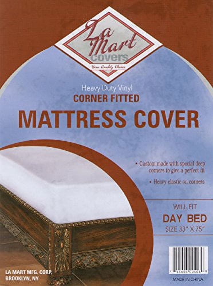 Heavy Duty Vinyl Corner Fitted Mattress Cover (33 x 75)