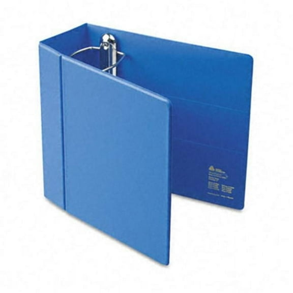 Heavy-Duty Vinyl EZD Reference Binder with Finger Hole 5in Cap Blue