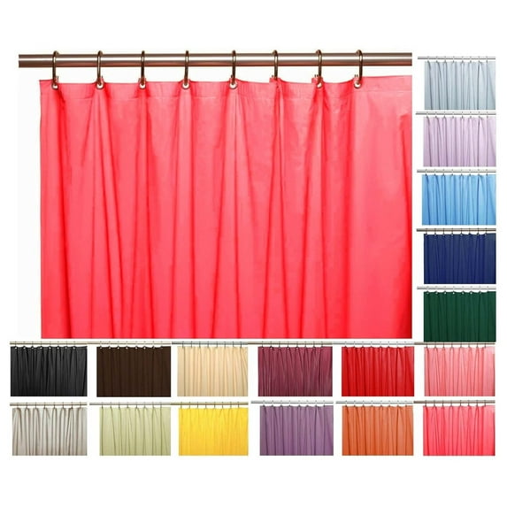 Heavy Duty Vinyl Shower Curtain Liner with 12 Metal Grommets Bright Pink