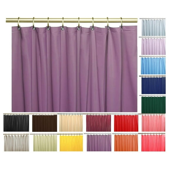 Heavy Duty Vinyl Shower Curtain Liner with 12 Metal Grommets Purple