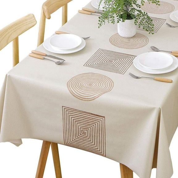 Heavy Duty Vinyl Table Cloth Plastic Table Cloths for Kitchen Dining Table Wipeable PVC Waterproof Tablecloth for Square Table (60"x 60", Olives)