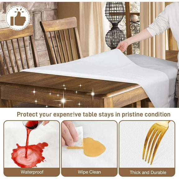 Heavy-Duty Vinyl Table Pad with Flannel Backing, Waterproof & Heat Resistant, 90 x 54 Inches