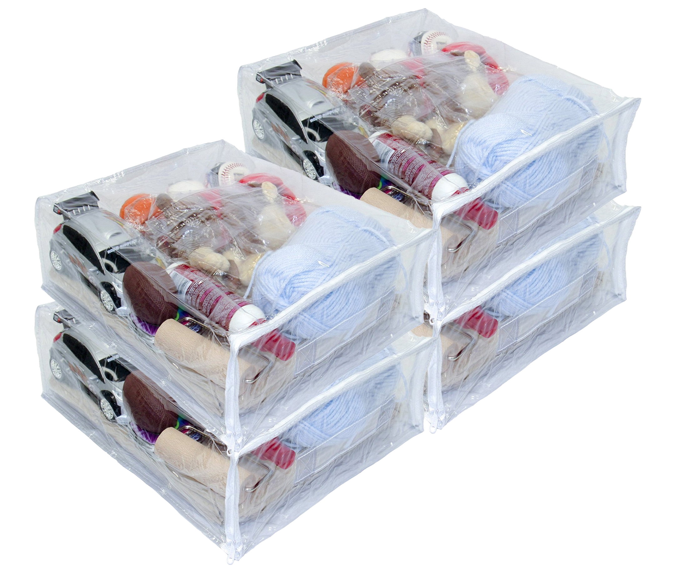GCP Products 12 Pcs Clear Vinyl Zippered Storage Bags 15.8 X 13.8