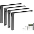thumbnail image 1 of Heavy-Duty Viva L Mantel Shelf Brackets by Balin Designs (Black) DIY Brackets with Mounting Hardware for 10"- 12" Shelves, Ideal for Fireplace, Granite Countertops, Bookshelves (Set of 4), 1 of 8